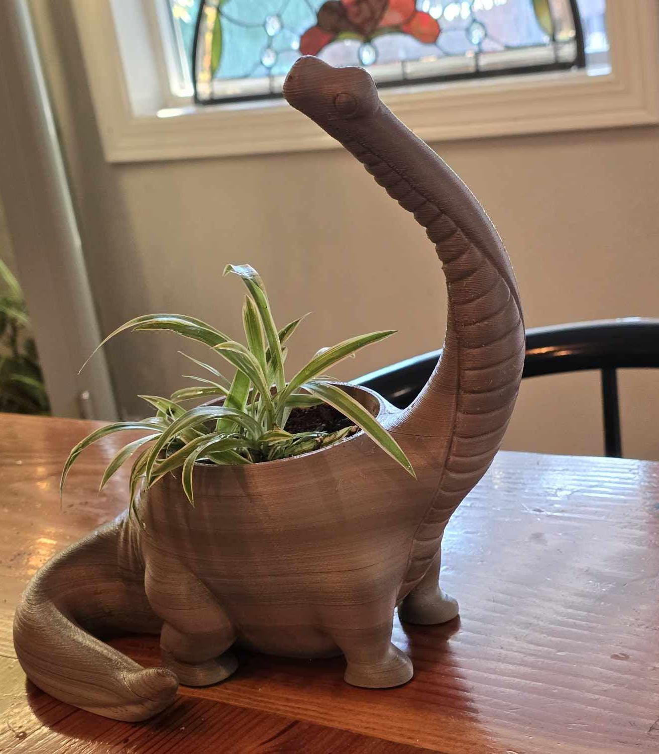 Sandstone textured Brontosaurus Planter