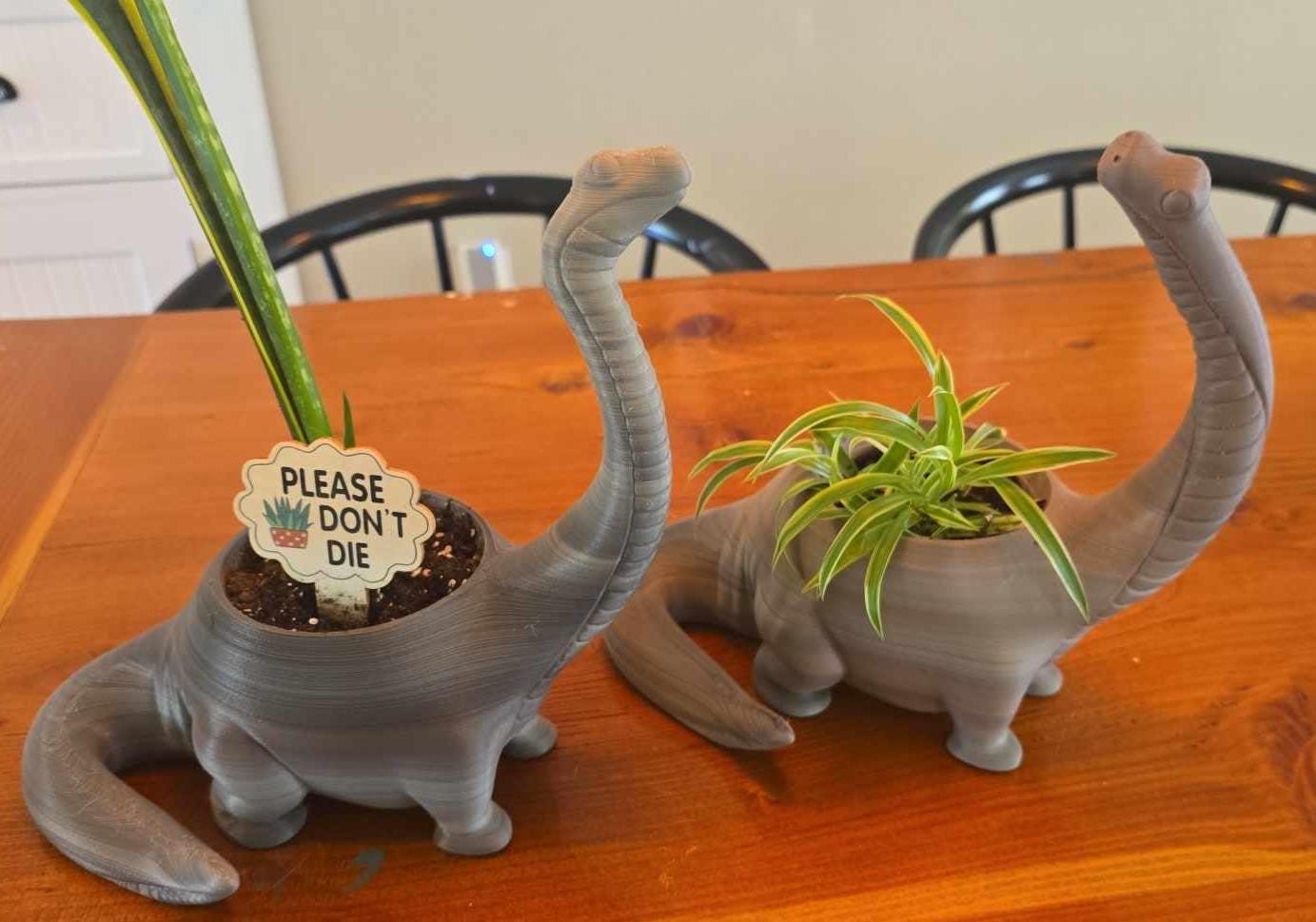Sandstone textured Brontosaurus Planter